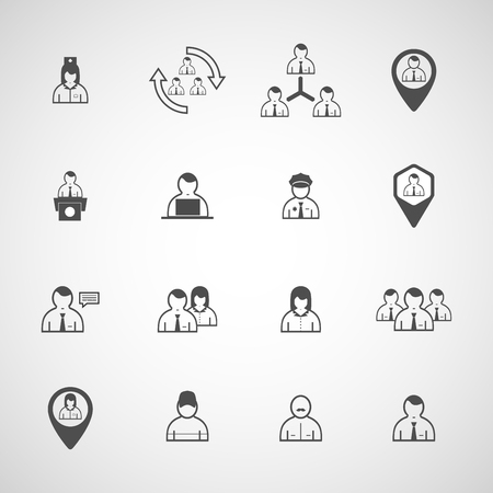 Set of people vector design iconのイラスト素材