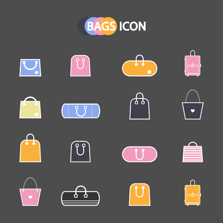 Set of simple vector icons bagsのイラスト素材