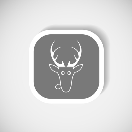 Vector christmas deer head iconのイラスト素材