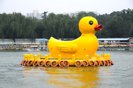Big yellow duck lakeのeditorial素材