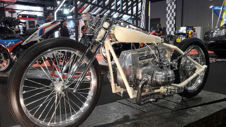 Kuala Lumpur, Malaysia-November 1,2018 : BMW R75/6  White Angle motorcycle custom design by The...