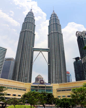 KUALA LUMPUR , MALAYSIA - APRIL 1, 2018:Petronas Twin Towers located in Kuala Lumpur city center.