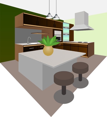 kitchen interiorのイラスト素材