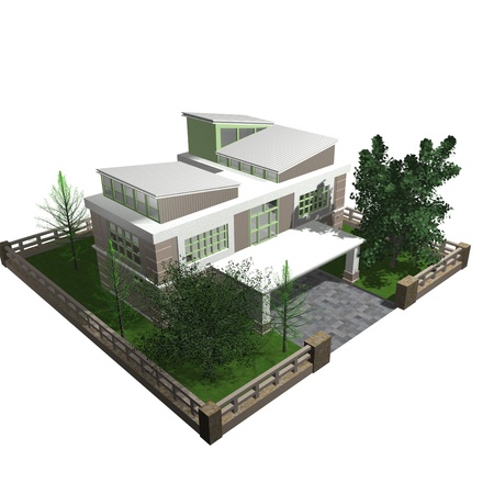 3d bungalowの写真素材