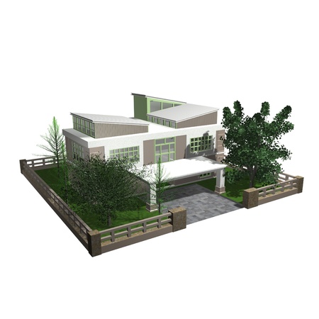 3d bungalowの写真素材