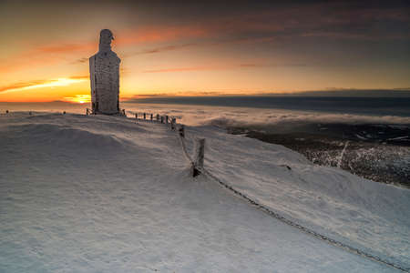 Beautiful landscape of winter Karkonosze mountains, Panorama