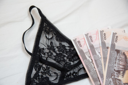 Woman's panties and money, prostitution conceptの写真素材