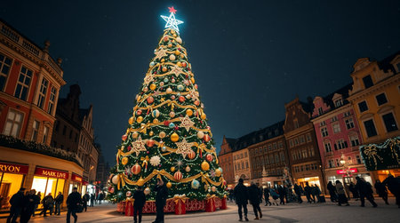 Christmas market in Frankfurt, Germanyの写真素材