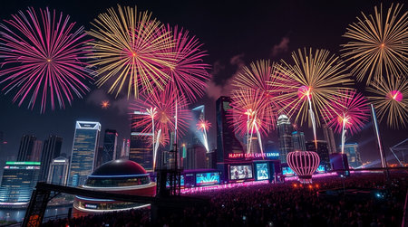 The New Year's Eve celebration in Hong Kong.