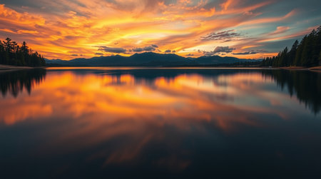 Sunset on Lake Tahoe, California, United States of America