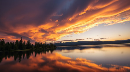 Sunset at Lake Tahoe, Sierra Nevada, California, USA