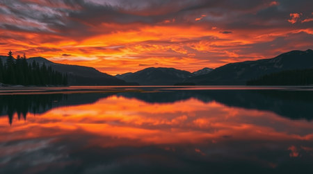 Sunset on Lake Tahoe in the Rocky Mountains of Colorado.