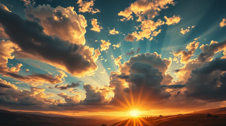 Beautiful sunset. Dramatic skyの写真素材