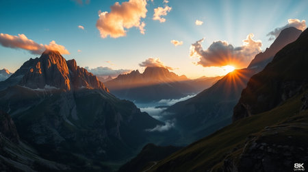 Sunset in the mountains.