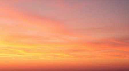 Sunset sky background with orange and blue colors. Nature composition.