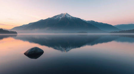 Mt. Fuji reflected in lake Kawaguchiko, Japan