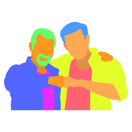 Free vector abstract illustration of father and son embracingのイラスト素材