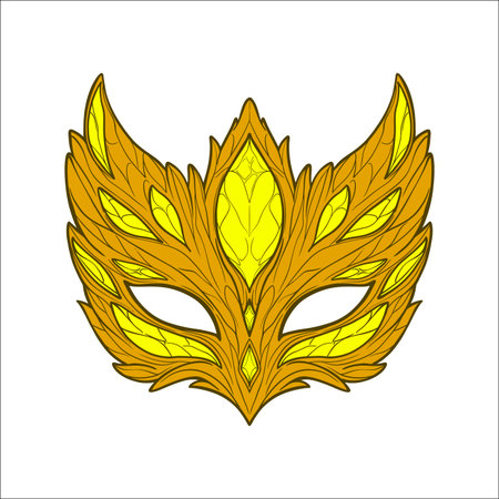 vector gold mask design with detailed line artのイラスト素材