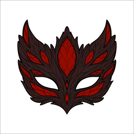 vector mask design with detailed line artのイラスト素材