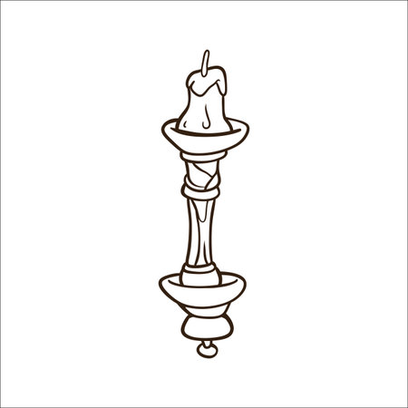 clean line art vector design of an old candle lanternのイラスト素材