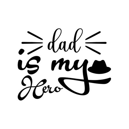 dad is my hero, Father's day shirt SVG design print template, Typography design, web template, t shirt design, print, papa, daddy, uncle, Retro vintage style t shirtのイラスト素材