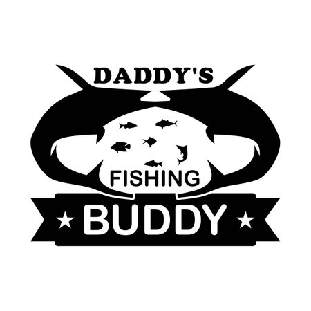 Daddy's fishing buddy, Father's day shirt design print template, SVG design, Typography design, web template, t shirt design, print, papa, daddy, uncle, Retro vintage style t shirtのイラスト素材