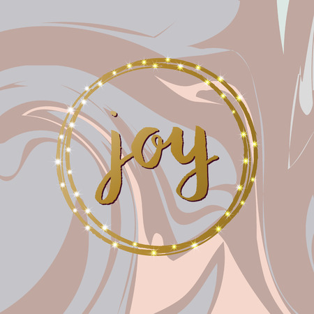Joy lettering on abstract marble texture backgroundのイラスト素材