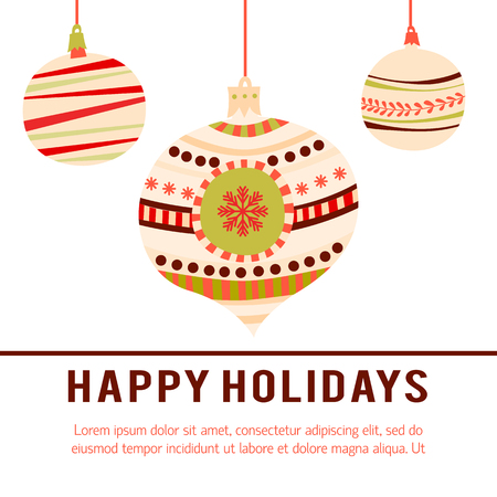 Vector concept with different christmas and new year celebration elements.  Modern design element for flyer, card or banner template.のイラスト素材