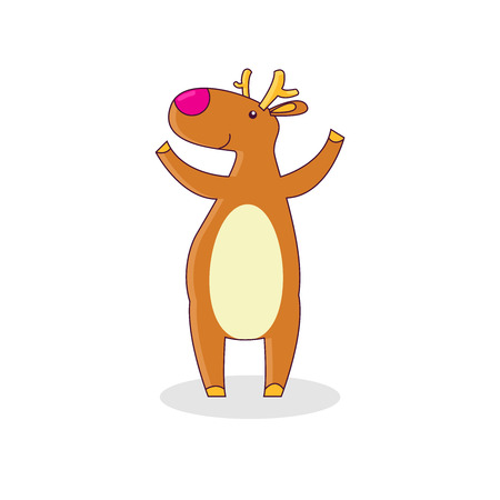 Vector illustration of a reindeer christmas character. Isolated on white backgroundのイラスト素材