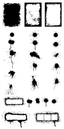 Grunge Frames and splattered inkのイラスト素材