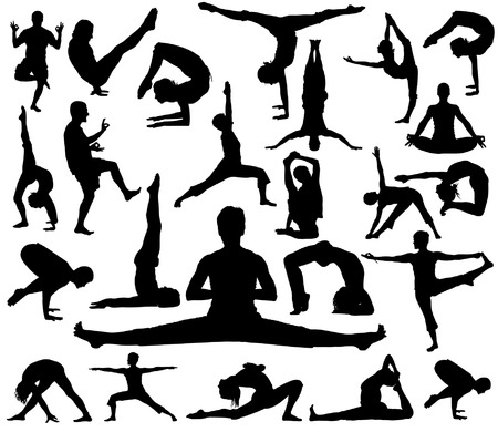 Vector Yoga Positions (high details)のイラスト素材