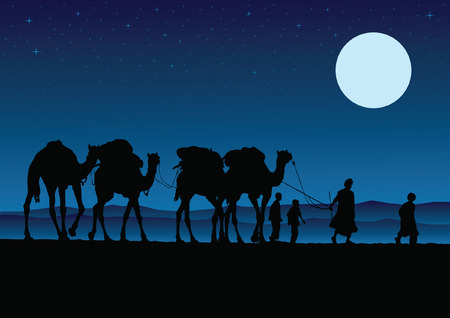 Camel Caravanのイラスト素材
