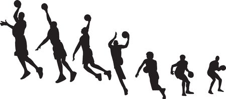 Basketball sequence silhouettesのイラスト素材