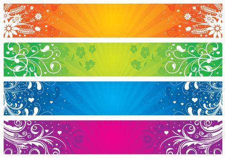 Vector Floral Bannersのイラスト素材