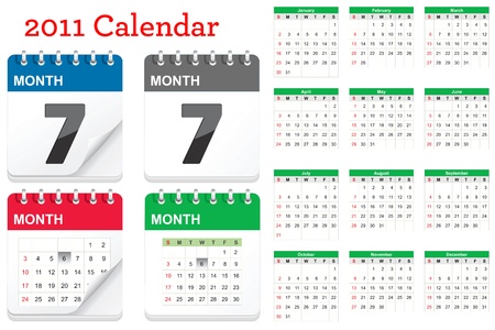Calendar Icon Setのイラスト素材
