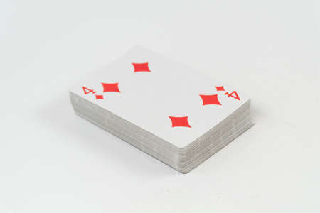 Playing cards on a white background. Close-up, isolated.