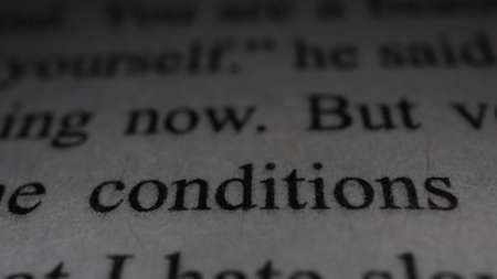 Dictionary definition of the word CONDITION. Close up shot.の写真素材