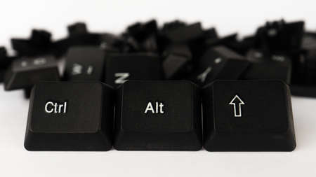 Keyboard keys with the word click on a white background. High quality photoの写真素材