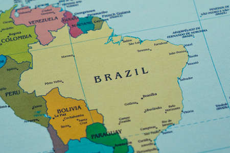 Country of Brazil on the map.