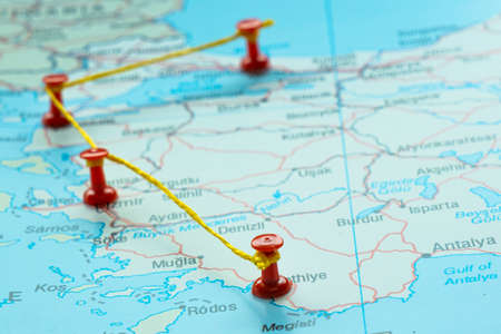 Red pin on a map