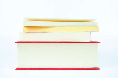 stack of books isolated on white background. Back to school. Copy spaceの写真素材