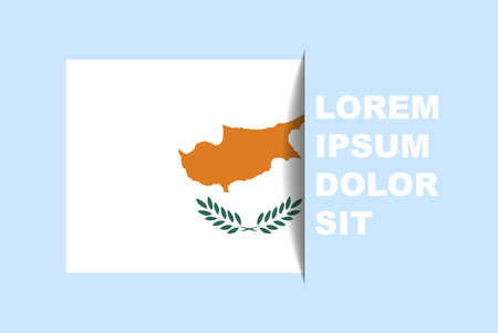 Half Cyprus flag vector with copy space, country flag with shadow style, horizontal slide effect, Cyprus icon design asset, text area, simple flat designのイラスト素材