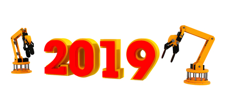 2019 3D illustration new year.の写真素材