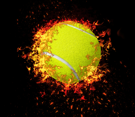 tennis ball 3d rendering.の写真素材