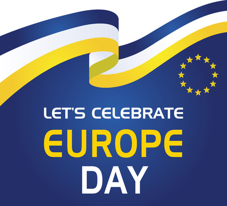 Europe Day. Annual public holiday in May. The name of the two annual observance days - 5 May by the Council of Europe and 9 May by the European Union. Poster, card, banner and background. Vector - Vectorのイラスト素材