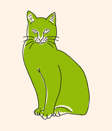 Colorful Cats. Easily Editable Vector.のイラスト素材