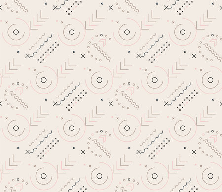 Seamless patterns with abstract ornament. Modern stylish texture. Vector.のイラスト素材