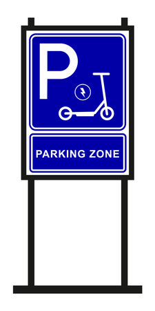 Scooter eco friendly green mobility and transport. Scooter warning label. vector.のイラスト素材