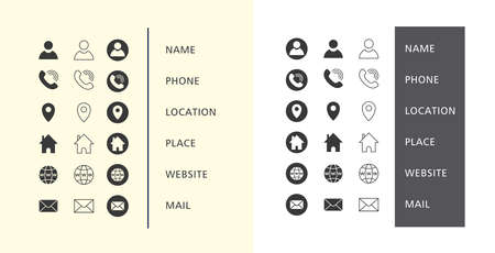 Contact icon set. Website set icon. Symbol for web site.   Isolated on transparent backgroundのイラスト素材