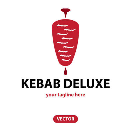 Doner Kebab Logo Icon. Turkish and Arabian Fast Food Restaurant Design elements for logo, label, emblem, sign. Vector.のイラスト素材